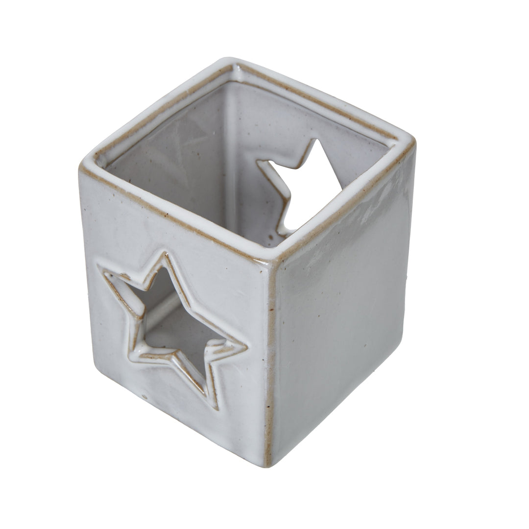 White-Ceramic-Star-Cut-Out-Square-Tealight-Holder