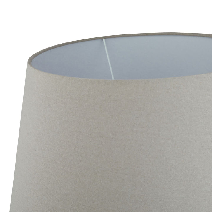 Siena Brown Round Table Lamp with Linen Shade