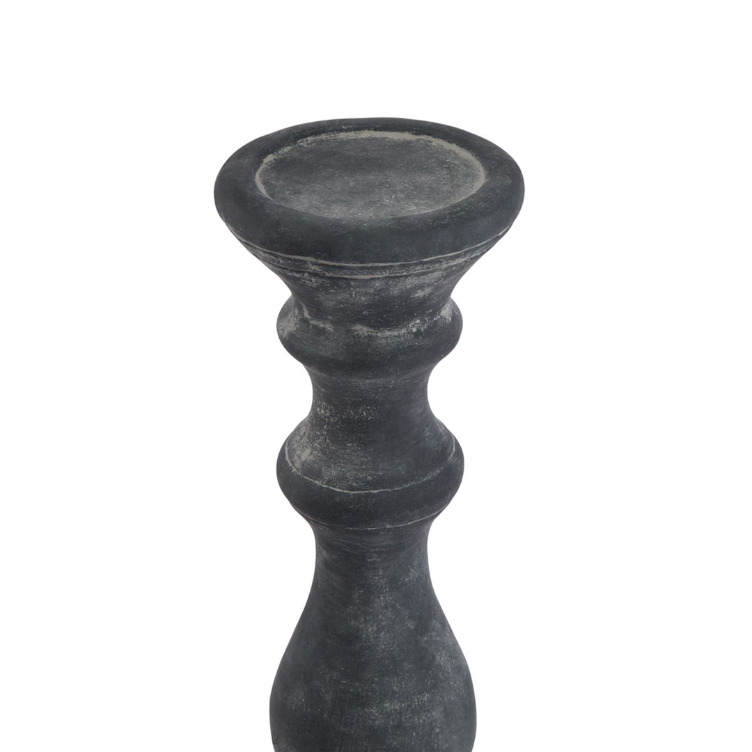 Grand Ambiance: Amalfi Large Grey Column Candle Holder
