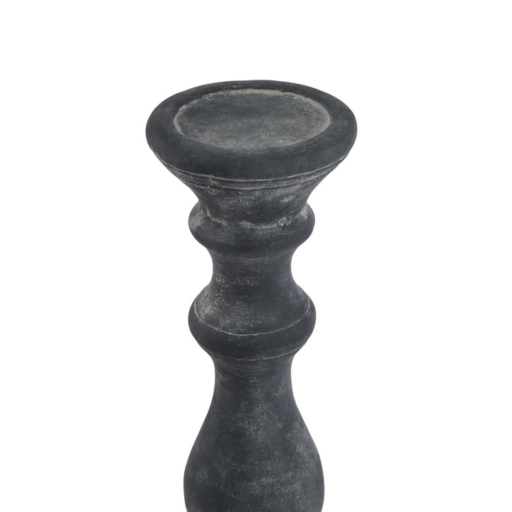 Grand Ambiance: Amalfi Large Grey Column Candle Holder