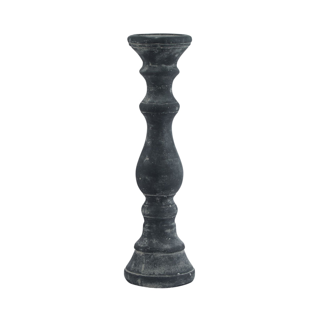 Grand Ambiance: Amalfi Large Grey Column Candle Holder