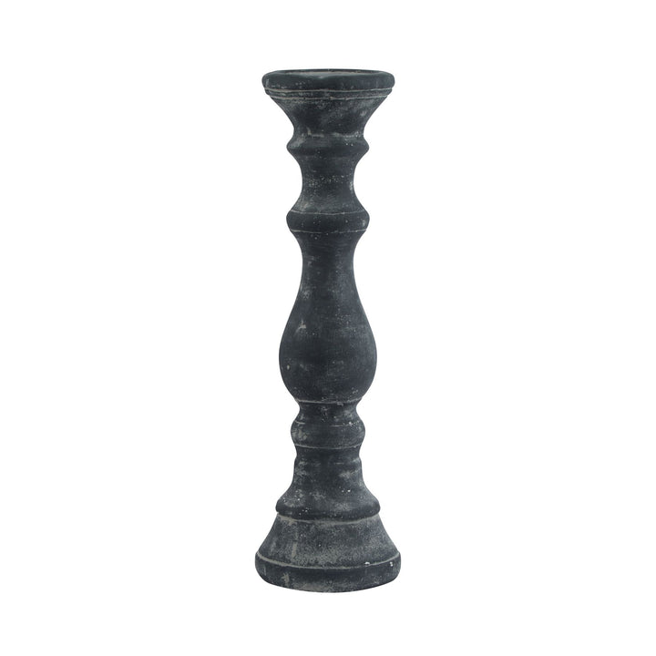 Grand Ambiance: Amalfi Large Grey Column Candle Holder
