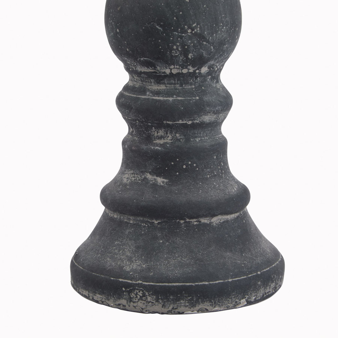 Coastal Ambiance: Amalfi Grey Column Candle Holder