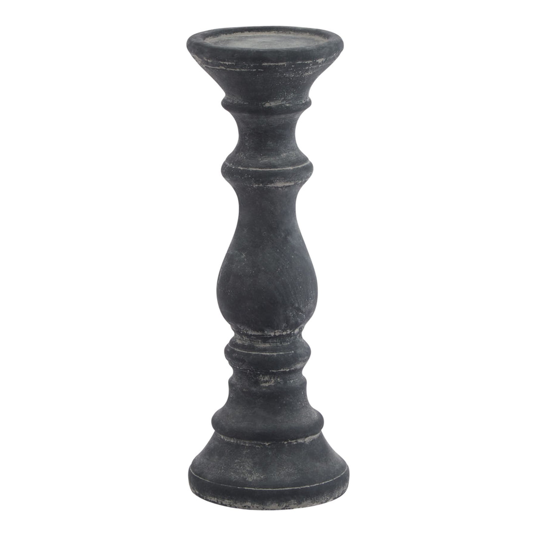 Coastal Ambiance: Amalfi Grey Column Candle Holder