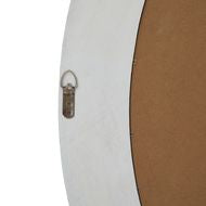 Large Round Washed Wood Framed Mirror