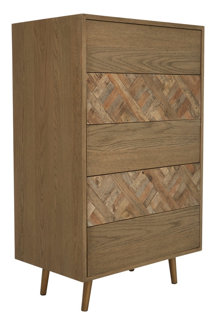 Salvar Chest in Wood Finish with 5 Drawers