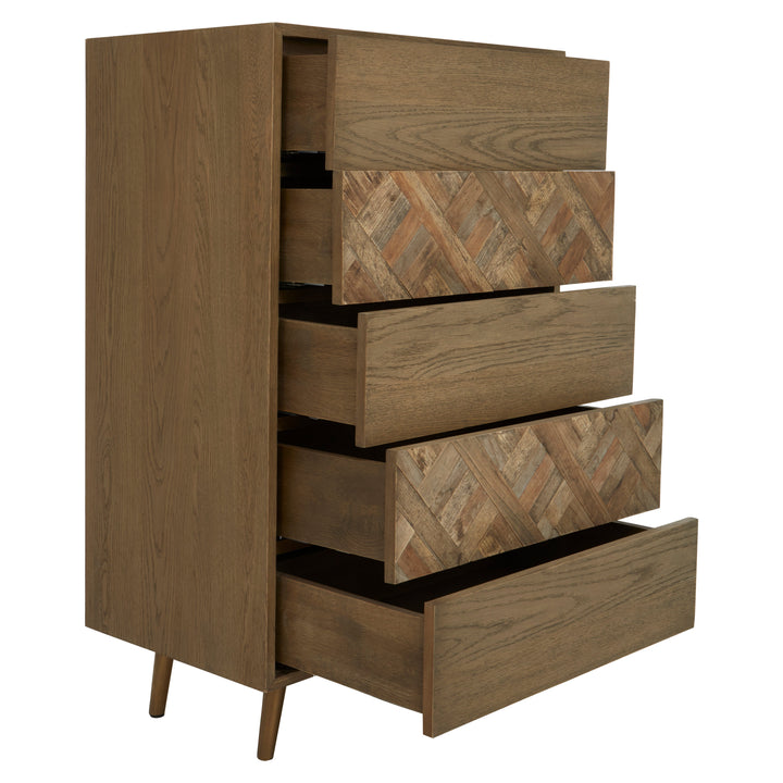 Salvar Chest in Wood Finish with 5 Drawers