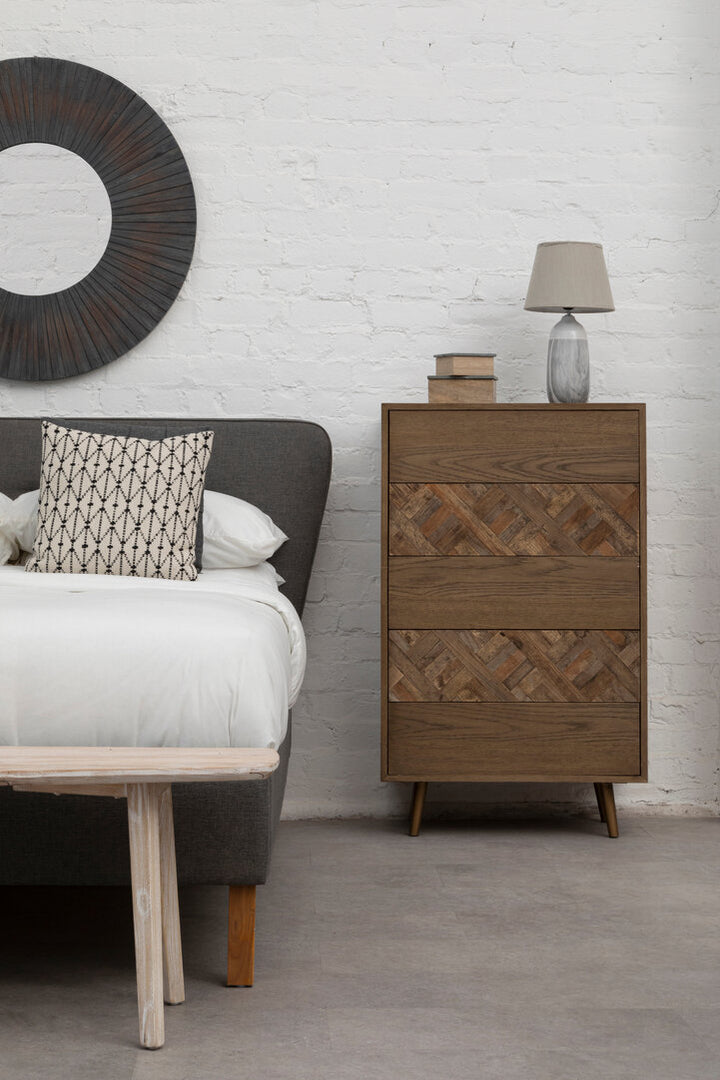 Sage Wooden Chest – 5 Drawer