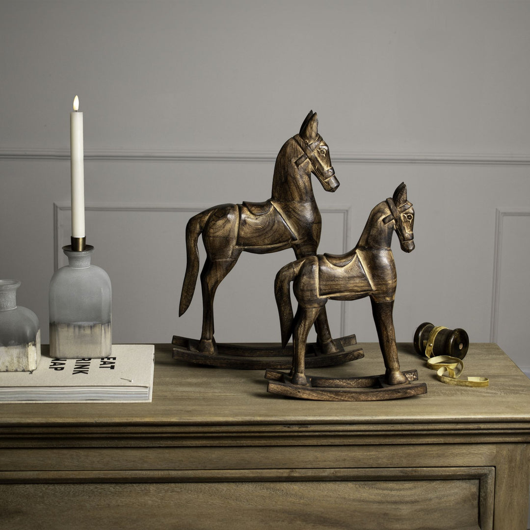 Natural Wooden Rocking Horse