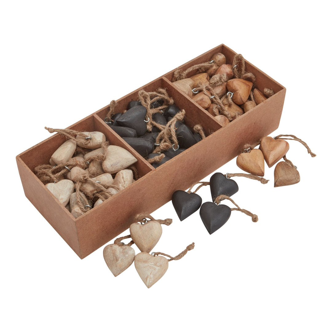 Pack-Of-90-Wooden-Heart-Hanging-Decorations