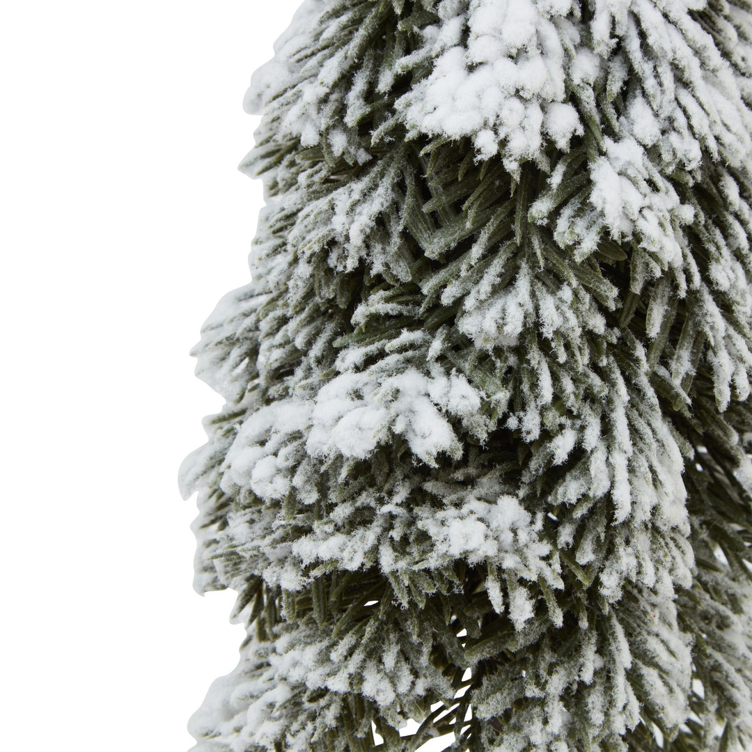 Medium-Snowy-Cedar-Tree-On-Wood-Block