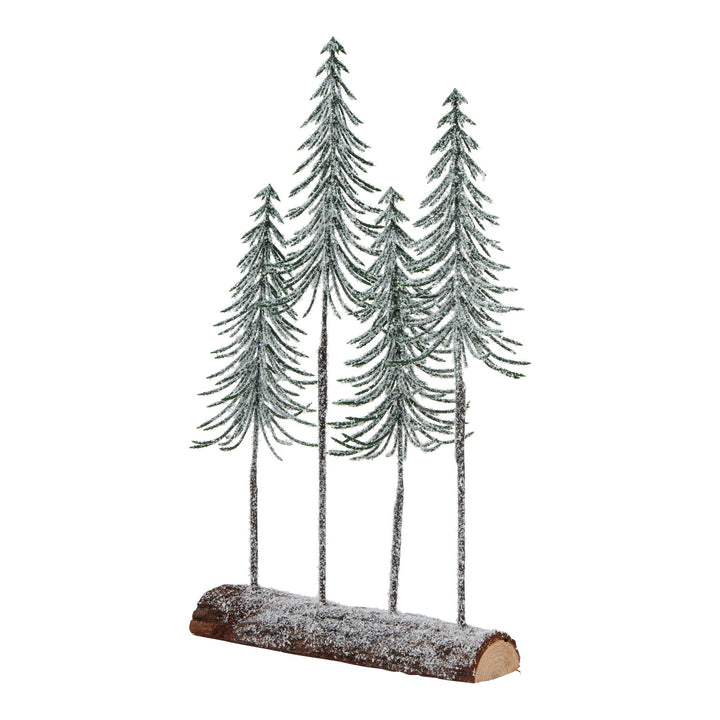Medium-Snowy-Spindle-Tree-Quad-In-Wood-Log