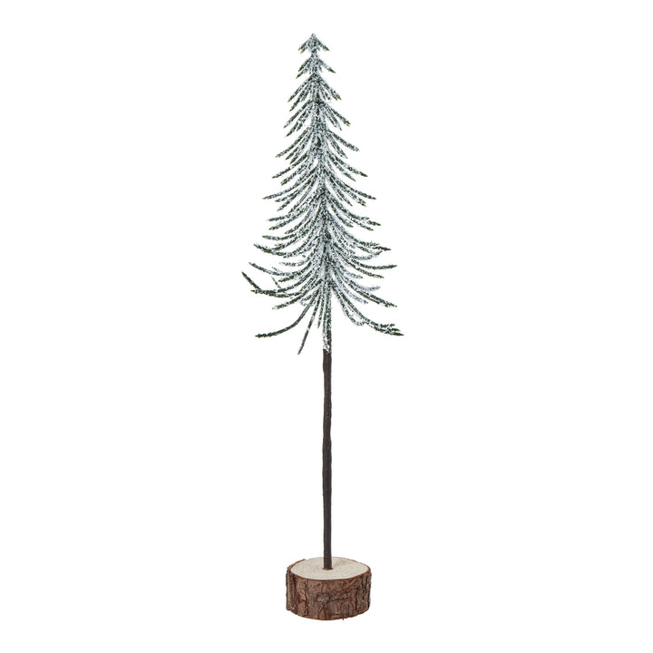 Medium-Snowy-Spindle-Tree-In-Wood-Log
