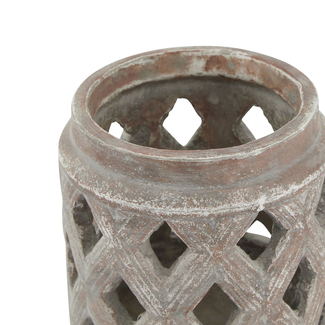 Siena Brown Lattice Decorative Lantern
