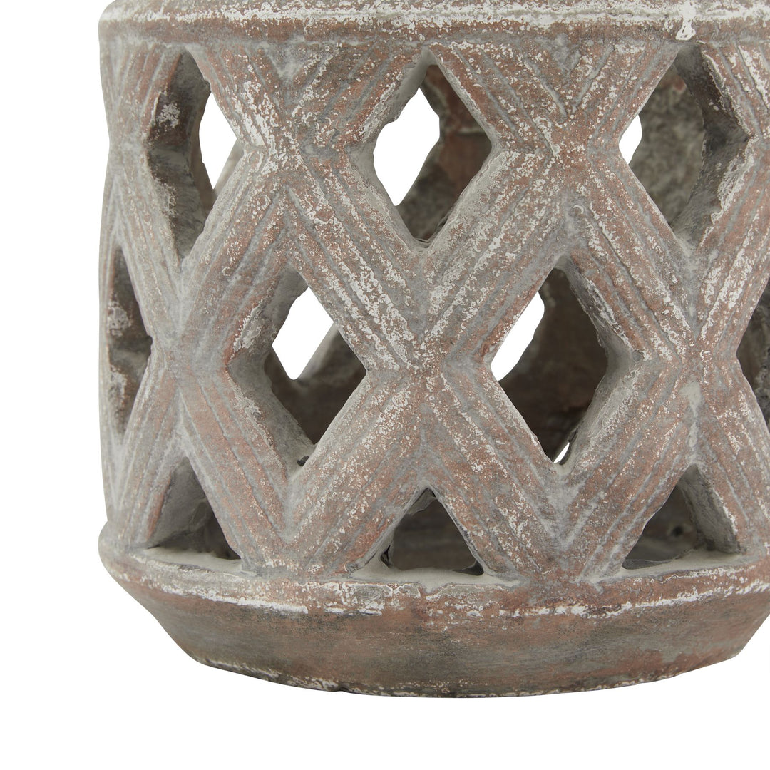 Siena Brown Lattice Decorative Lantern