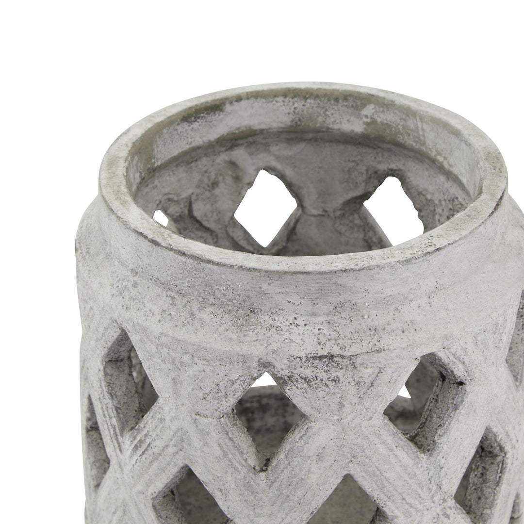 Earthen Glow: Athena Stone Lattice Lantern