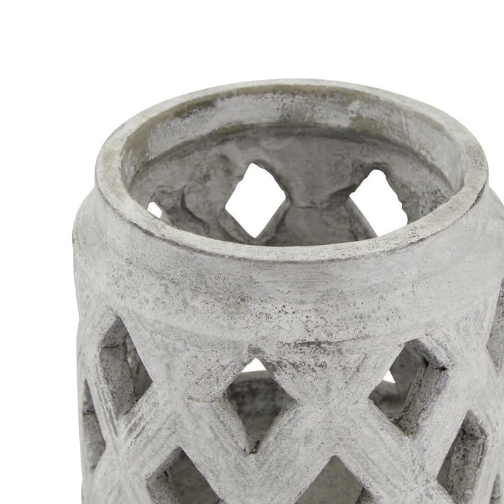 Earthen Glow: Athena Stone Lattice Lantern