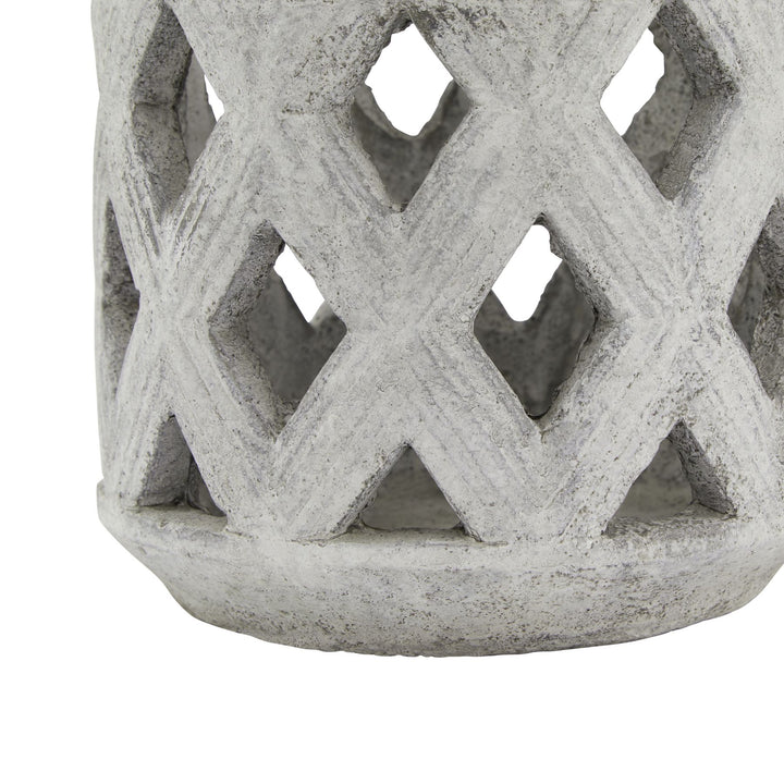 Earthen Glow: Athena Stone Lattice Lantern