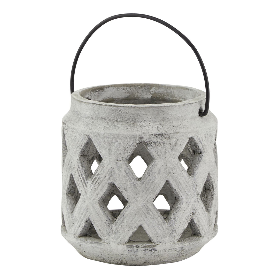 Earthen Glow: Athena Stone Lattice Lantern
