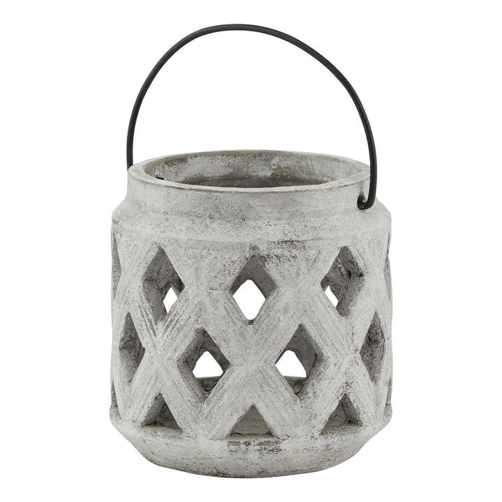 Earthen Glow: Athena Stone Lattice Lantern