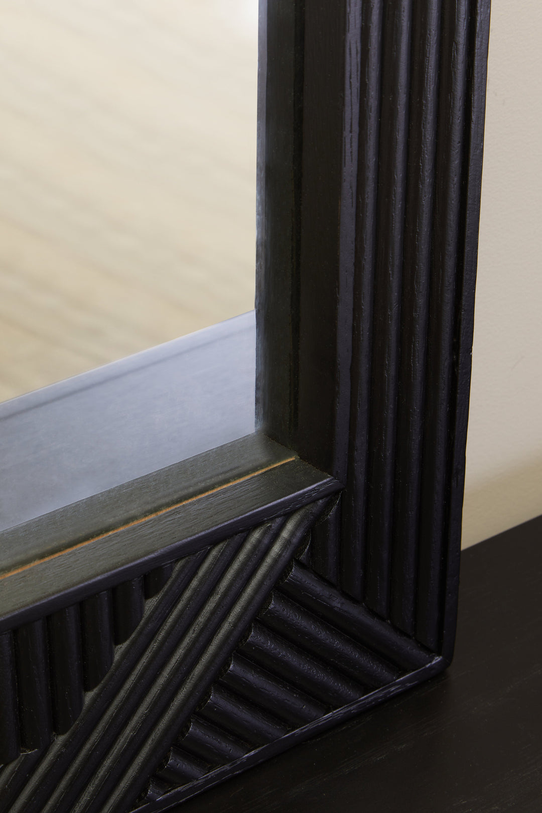 Jakara Black Wooden Wall Mirror
