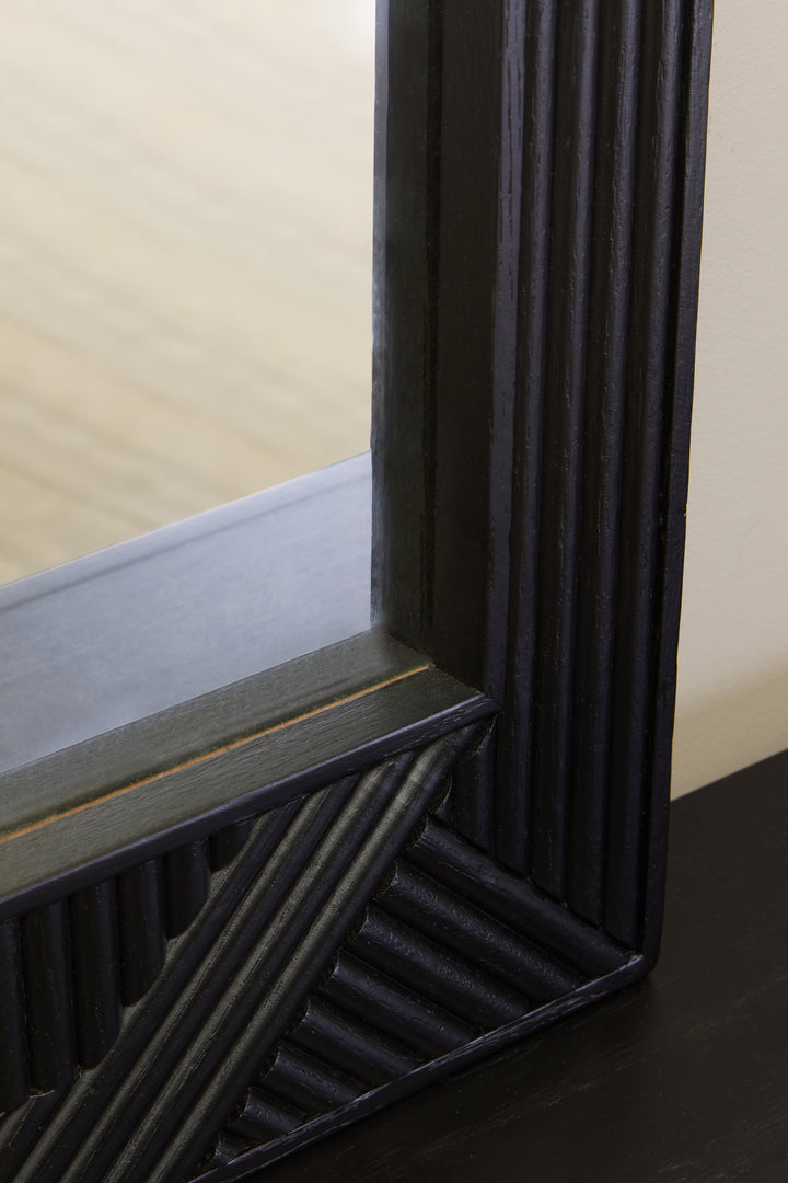 Jakara Black Wooden Wall Mirror