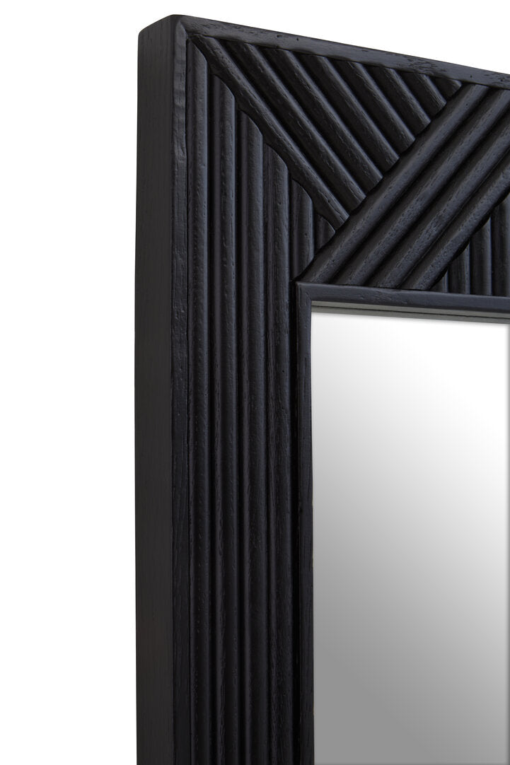 Tunbridge Black Finish Wooden Wall Mirror – Contemporary Wall Mirror