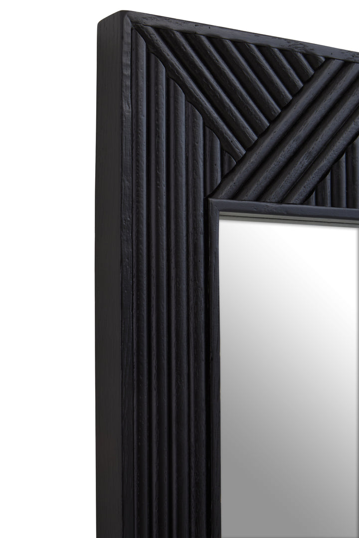 Jakara Black Wooden Wall Mirror
