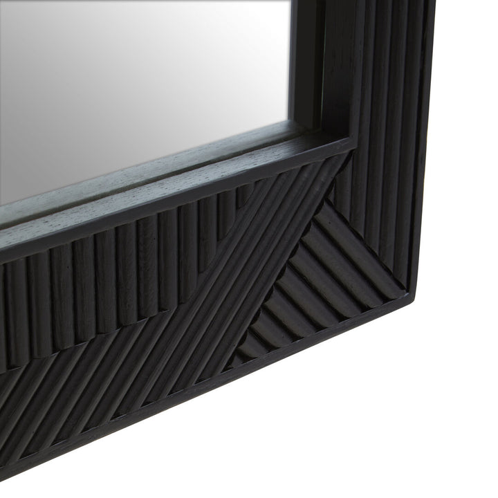 Tunbridge Black Finish Wooden Wall Mirror – Contemporary Wall Mirror