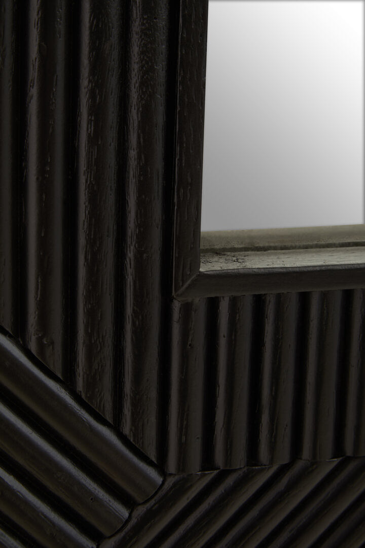 Tunbridge Black Finish Wooden Wall Mirror – Contemporary Wall Mirror