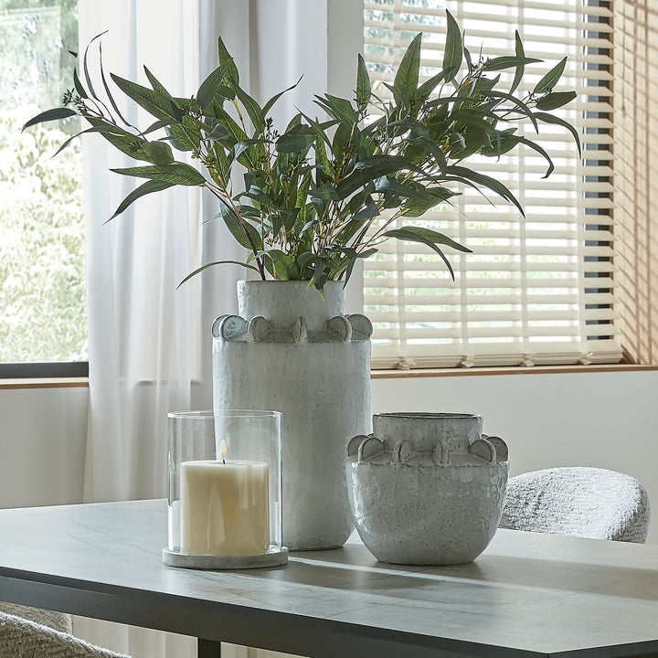 Sturdy Glow: Athena Stone Large Hurricane Lantern