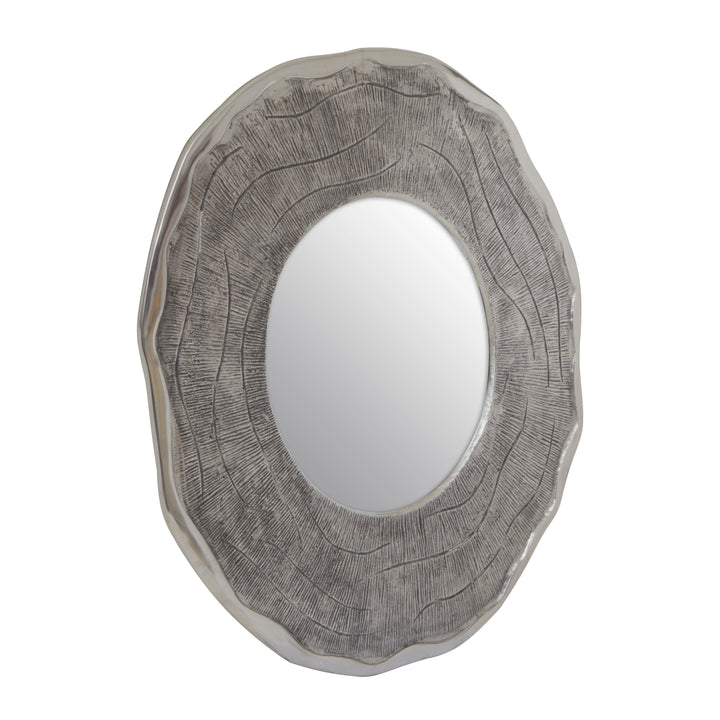 Silva Large Wall Mirror with Oak Effect and Silver Finish