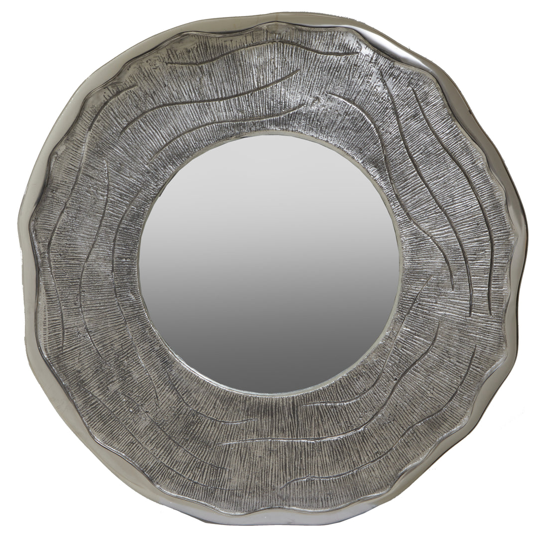 Silva Large Wall Mirror with Oak Effect and Silver Finish
