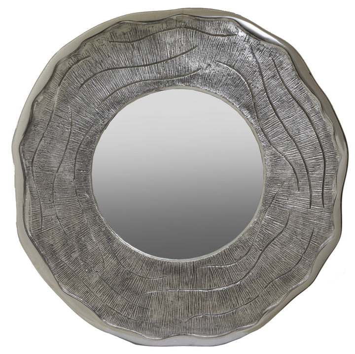 Silva Large Wall Mirror with Oak Effect and Silver Finish