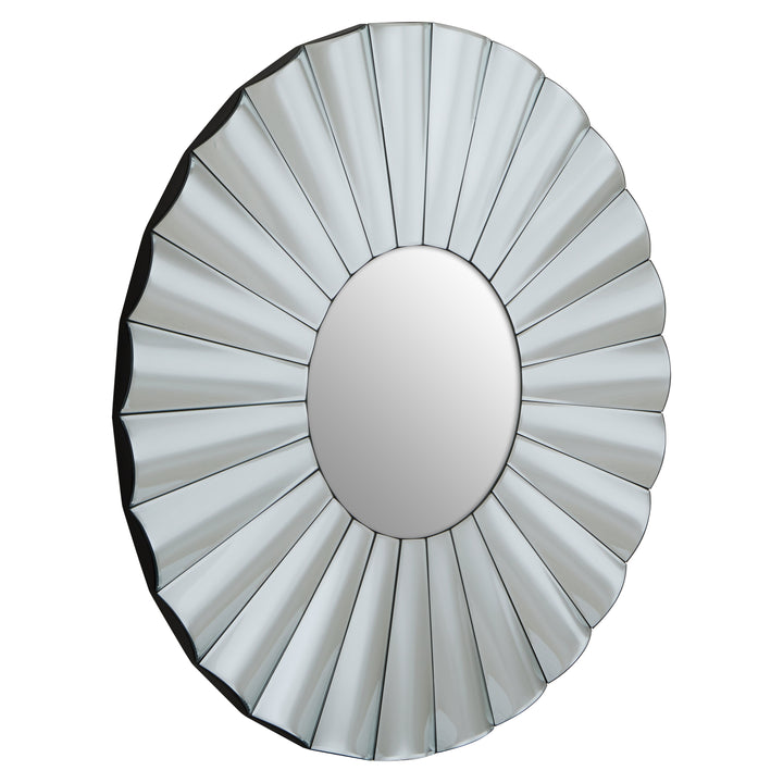 Jade Round Wall Mirror with Silver Finish Frame