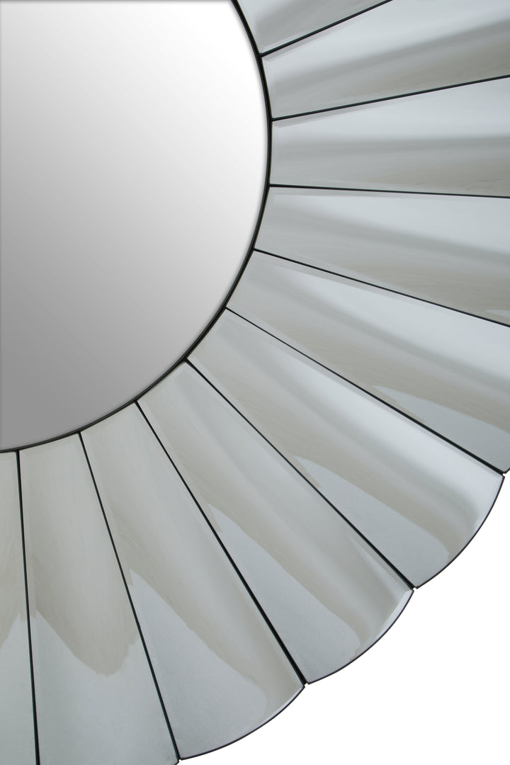 Jade Round Wall Mirror with Silver Finish Frame