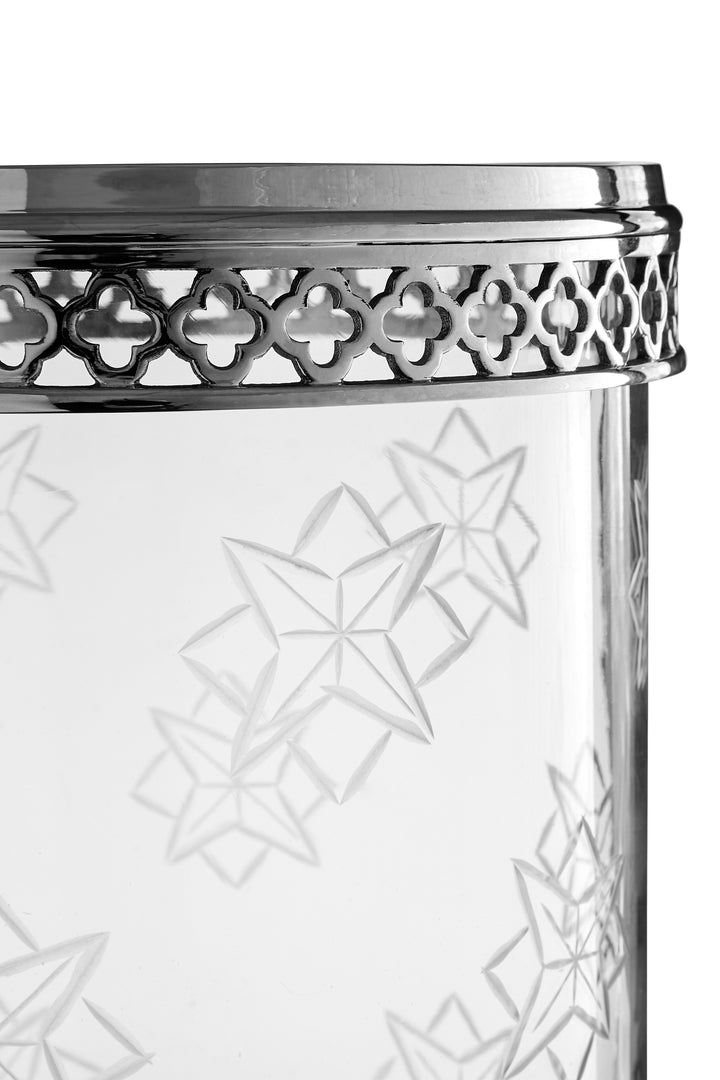 Fizzah Hurricane Candle Holder with Polished Nickel Finish