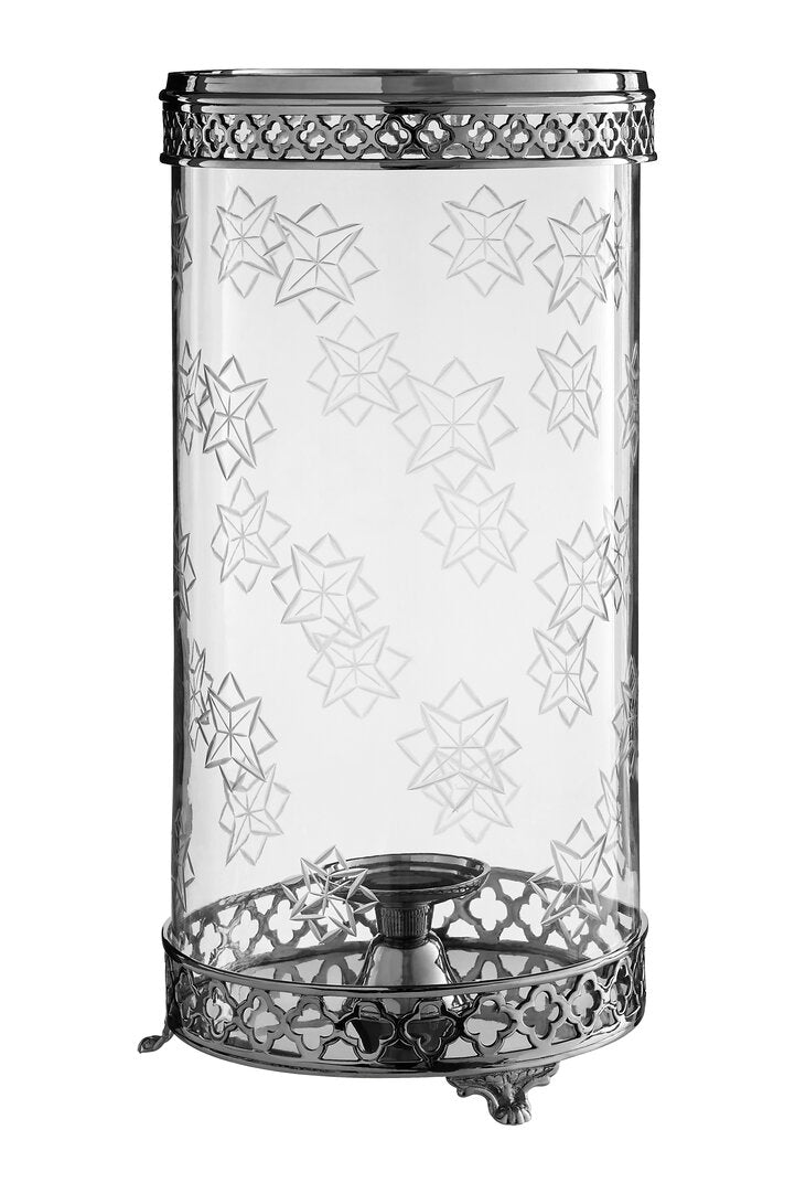 Henley Nickel-Finish Hurricane Candle Holder