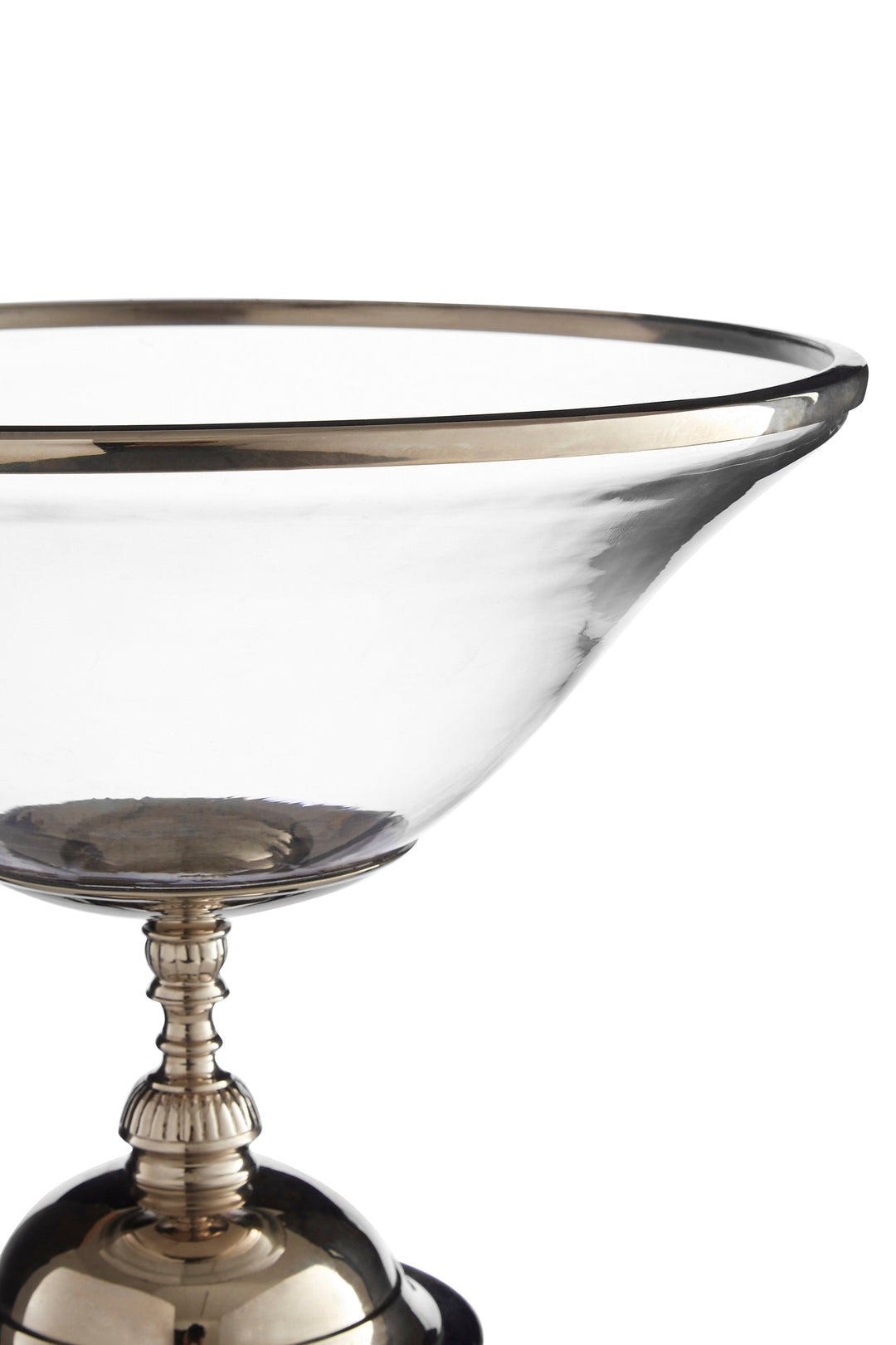 Riya Glass Bowl with Nickel & Wooden Base