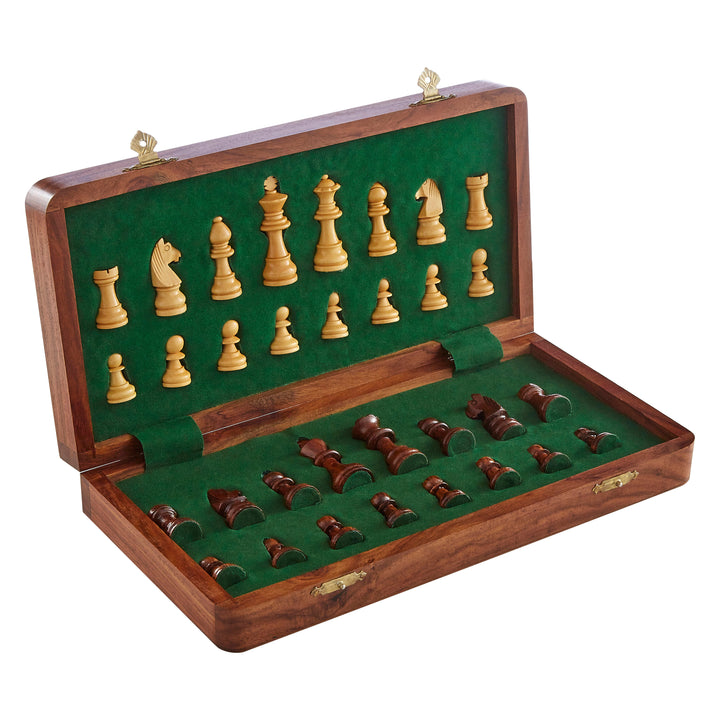Churchill Brown Wood Magnetic Chess Set