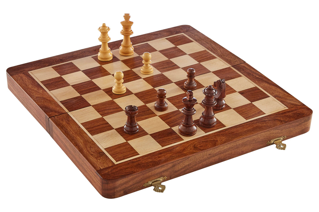 Churchill Brown Wood Magnetic Chess Set