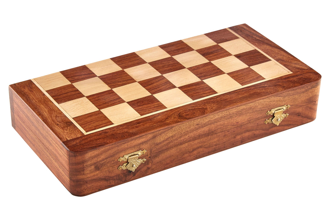 Churchill Brown Wood Magnetic Chess Set