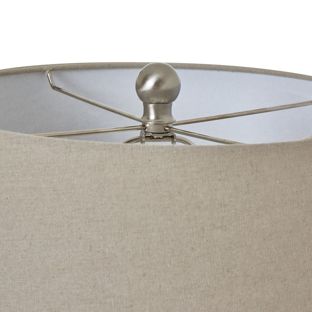 Clean & Serene: White Ceramic Pot Lamp & Linen Shade