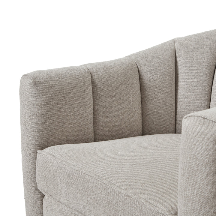 Lily Swivel Chair in Oatmeal Twill – Modern Versatility with Classic Charm