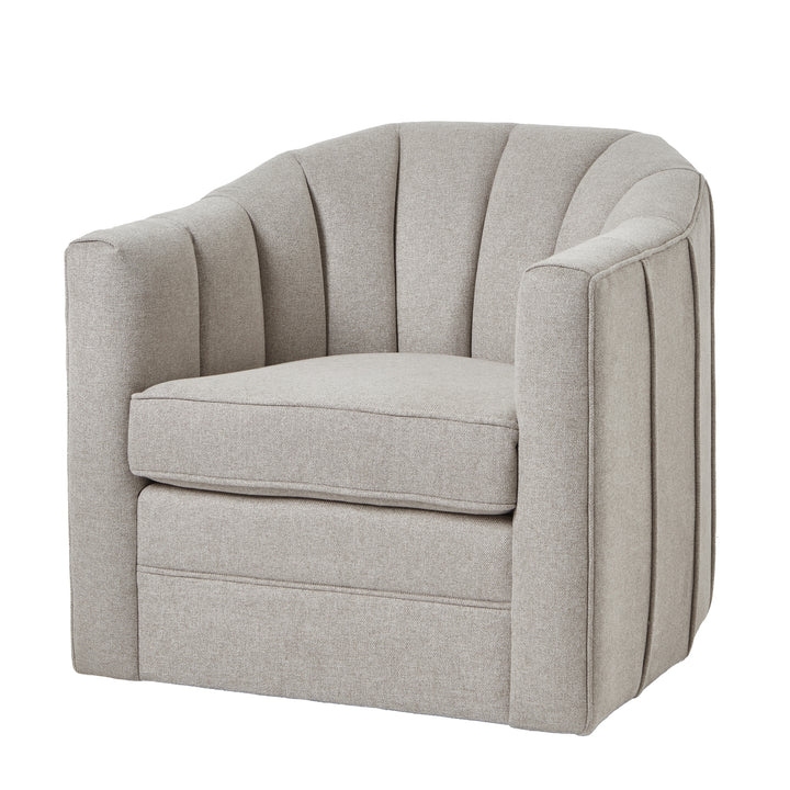 Lily Swivel Chair in Oatmeal Twill – Modern Versatility with Classic Charm