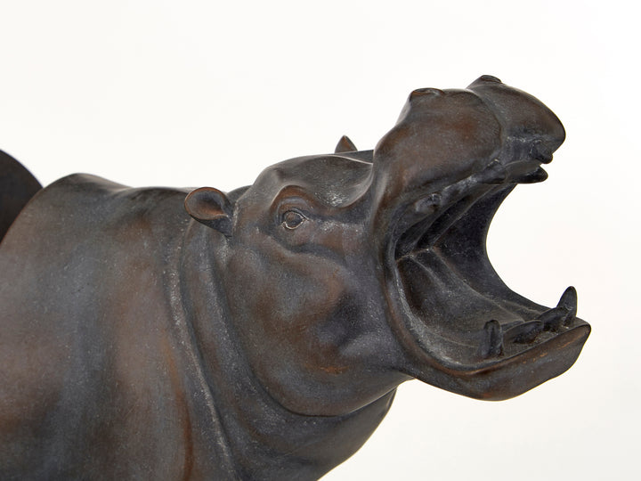 Boho Bookends with Decorative Hippo Sculptures