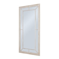 Large Window Mirror with Washed Wood Frame