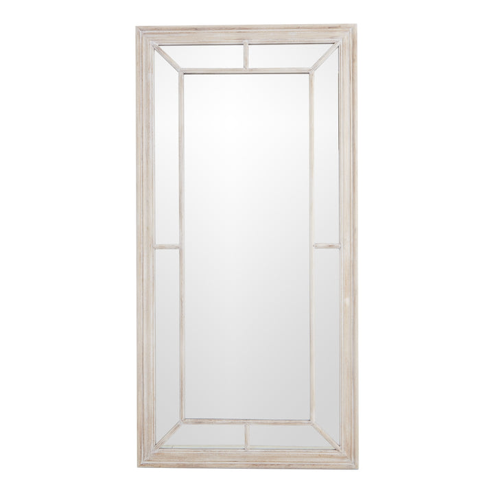 Large Washed Wood Window Mirror