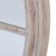 Washed Wood Round Framed Mirror