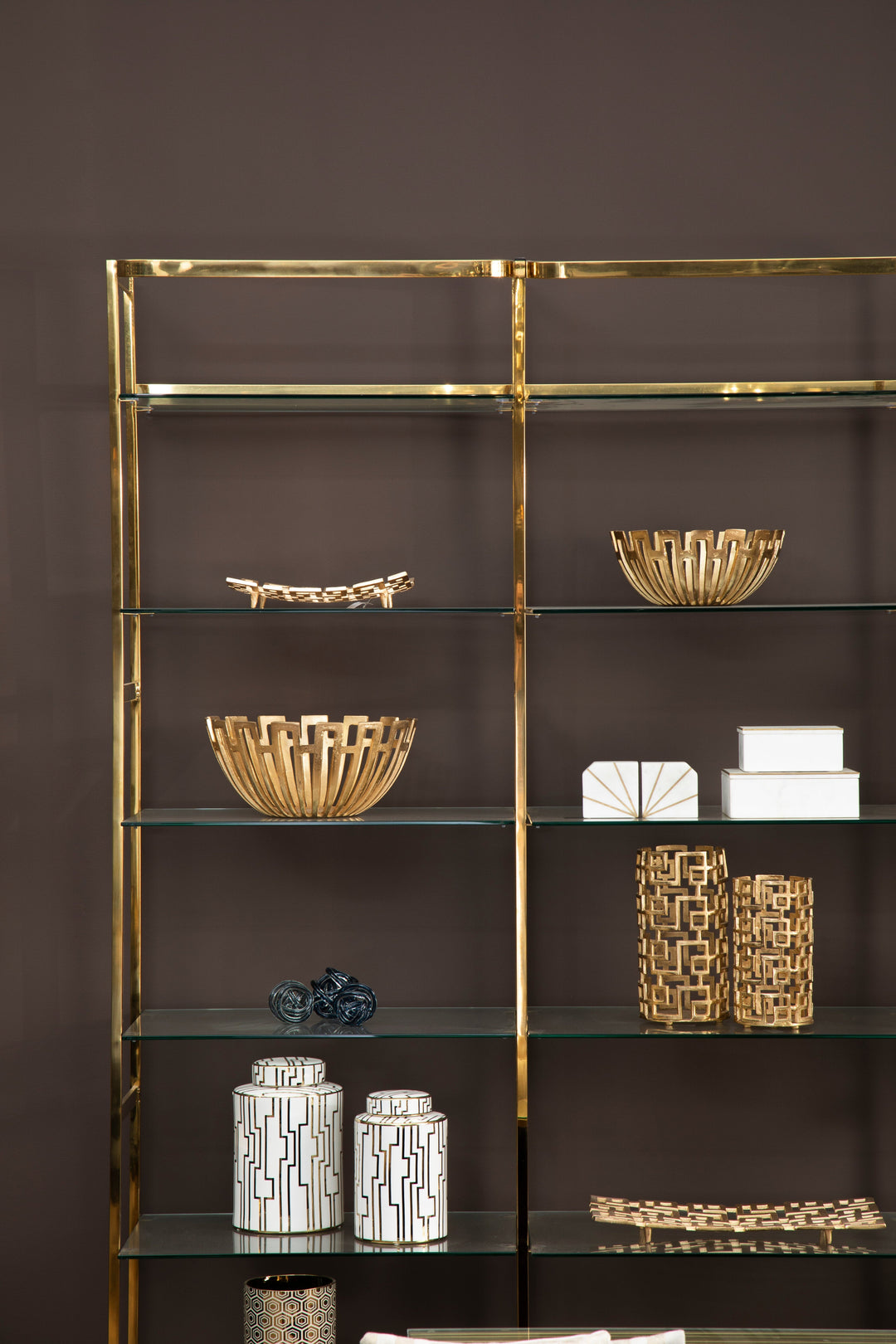 Delphi Large Gold Accent Decorative Bowl